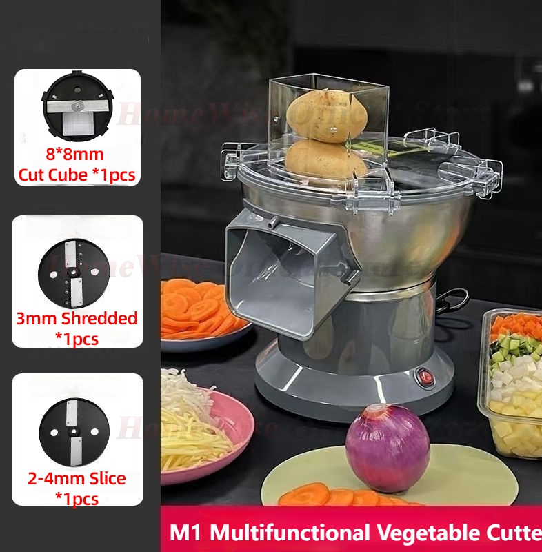 HomeWare M1 多機能野菜カッターフルーツカッティングメーカーキューブ細断スライス大口径入口フードプロセッサー
