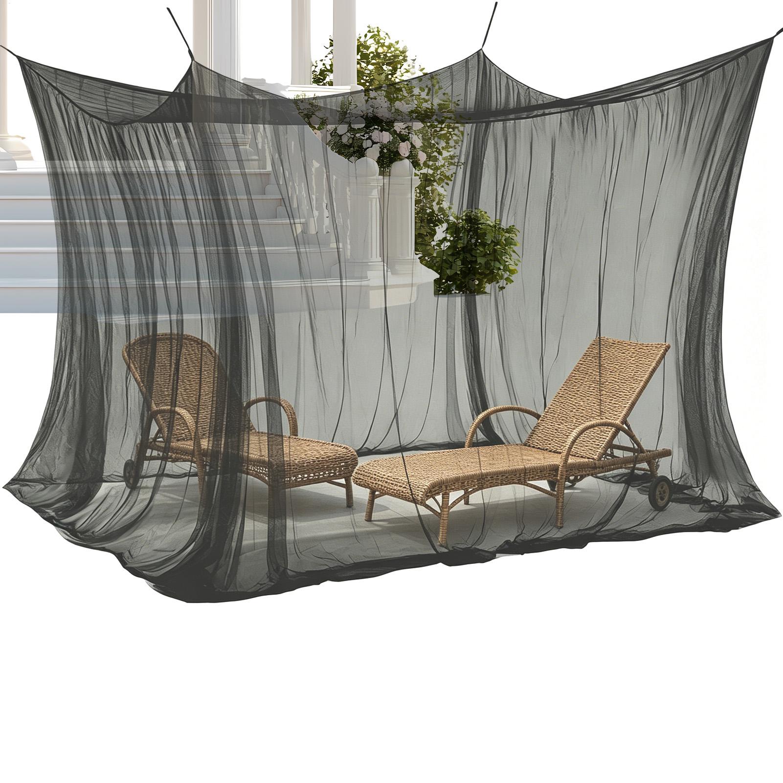 キャンプフライネット 300x300x250cm メッシュキャノピーフライバリアネット 屋外パティオバルコニー裏庭キャンプ庭パーゴラガゼボ用