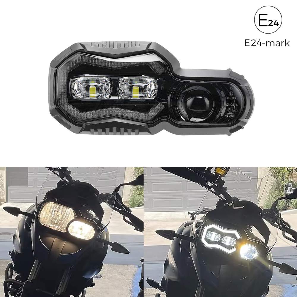 新しい E24 オートバイ LED ヘッドライト BMW F650GS F700GS F800GS F800R ADV GS F800 R ライト完全な LED ヘッドライトアセンブリ
