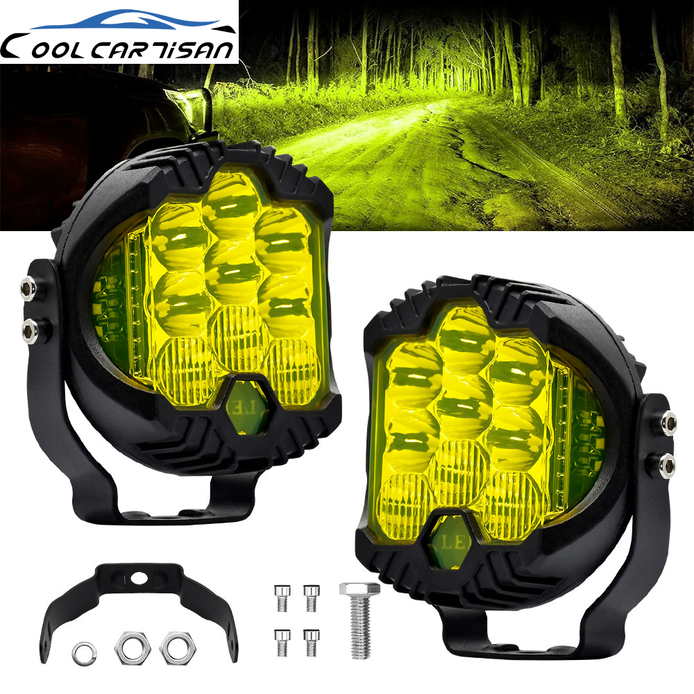 3 インチ Led 検索バー中華鍋ライトハイビームヘッドライト 120 ワットマイルオートバイプロジェクターボルボトラックジープ 4x4 オフロード 12V 24V