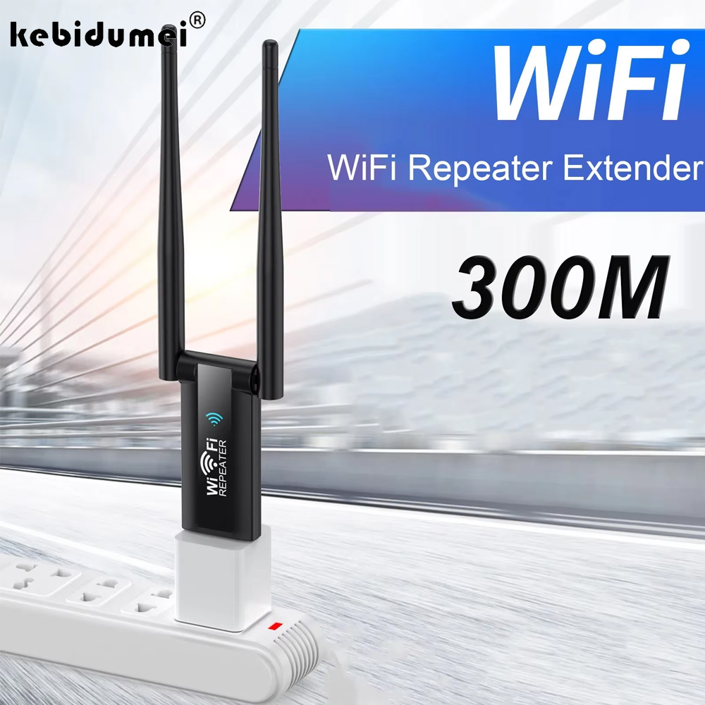 Kebidumei 300Mbps ワイヤレス USB WiFi リピーター エクステンダー WiFi 信号増幅器ブースター長距離 Wi-Fi ルーターホームネットワークカード
