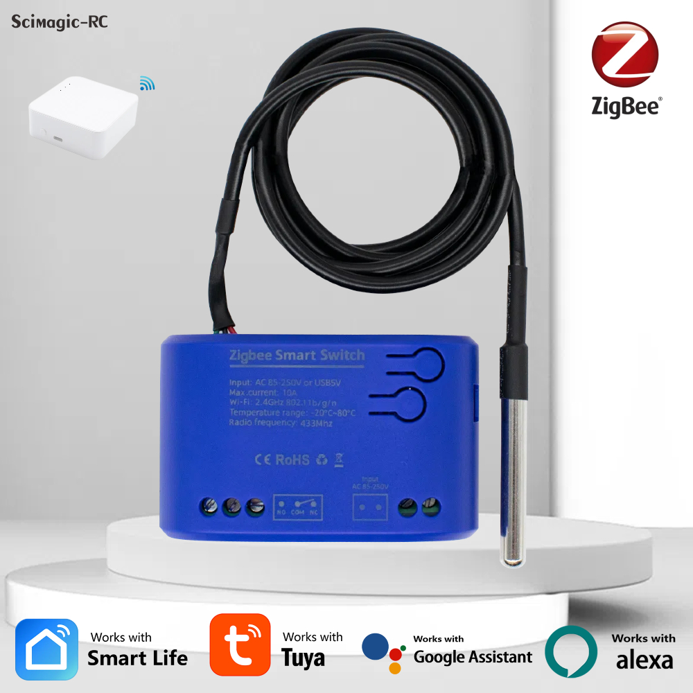 Tuya Zigbee 温度センサー WiFi スマート温度スイッチ 16A 2000W サーモスタットデータ監視 Alexa 互換