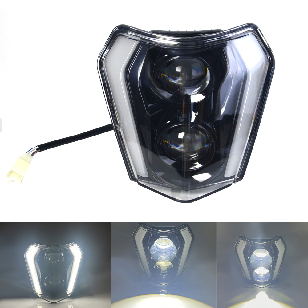 オートバイ LED ヘッドライトヘッドランプ DRL ライト KTM EXC EXCF SX SXF XC XCF XCW XCFW 125 150 250 300 350 400 450 505 525 530