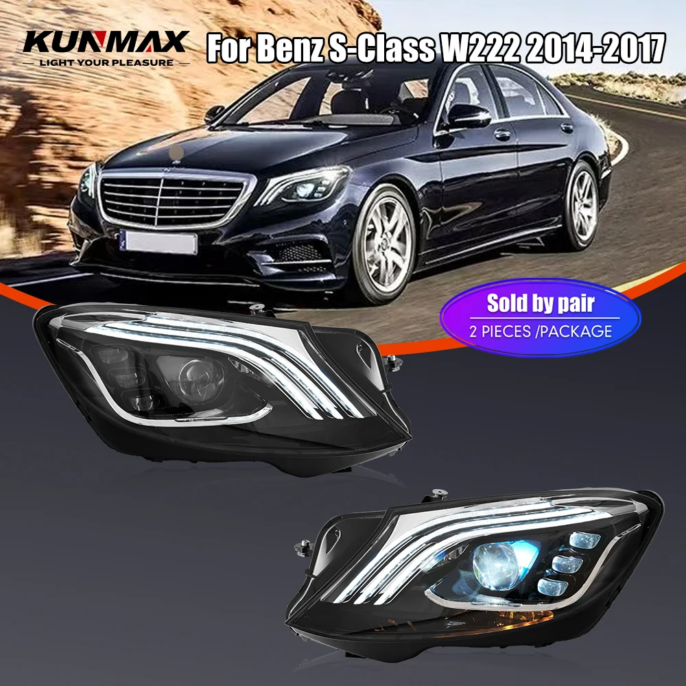 LED 車のヘッドライトアセンブリのペアベンツ S クラス W222 2014-2017 フロントヘッドランプ DRL ウインカーヘッドライトプラグアンドプレイ
