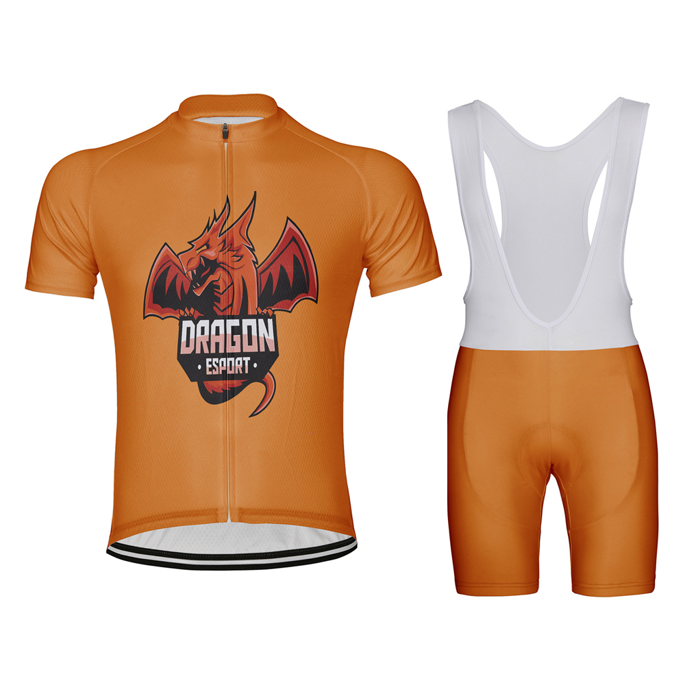 サイド缶パーソナライズあなたの名前カスタマイズ Dragon Esport メンズ サイクリング ジャージ半袖バイク服セット