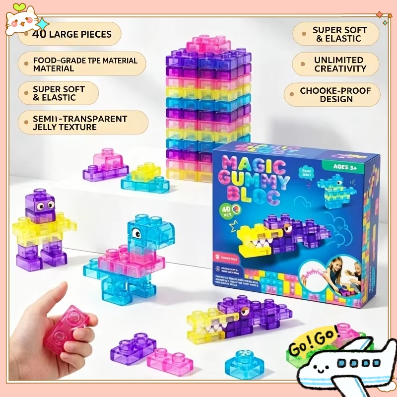 ゼリー積み木、子供用積み木、組み立て玩具セット、教育実技積み木