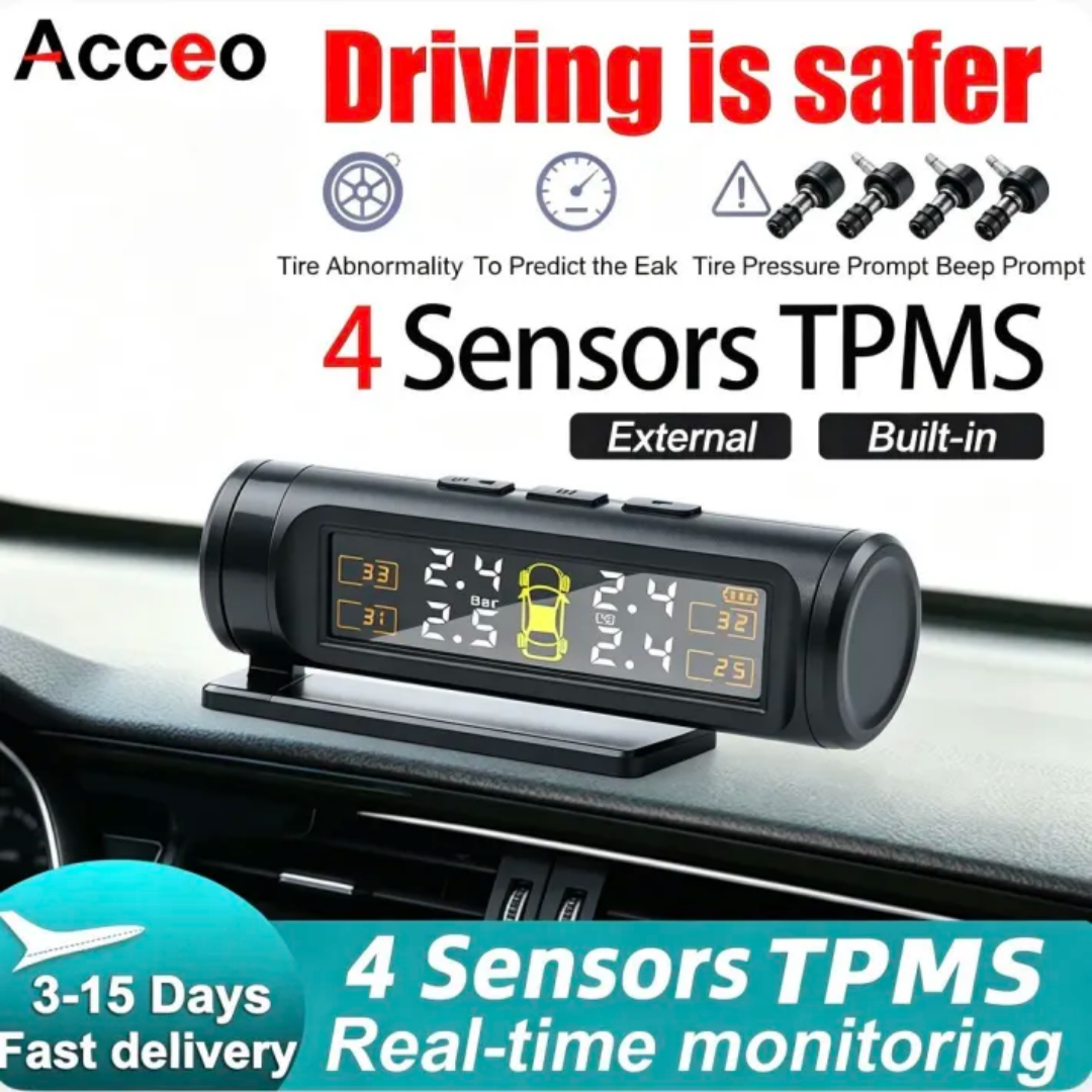 Acceo TPMS 車のタイヤ空気圧監視システム 4 センサーワイヤレスリアルタイム圧力
