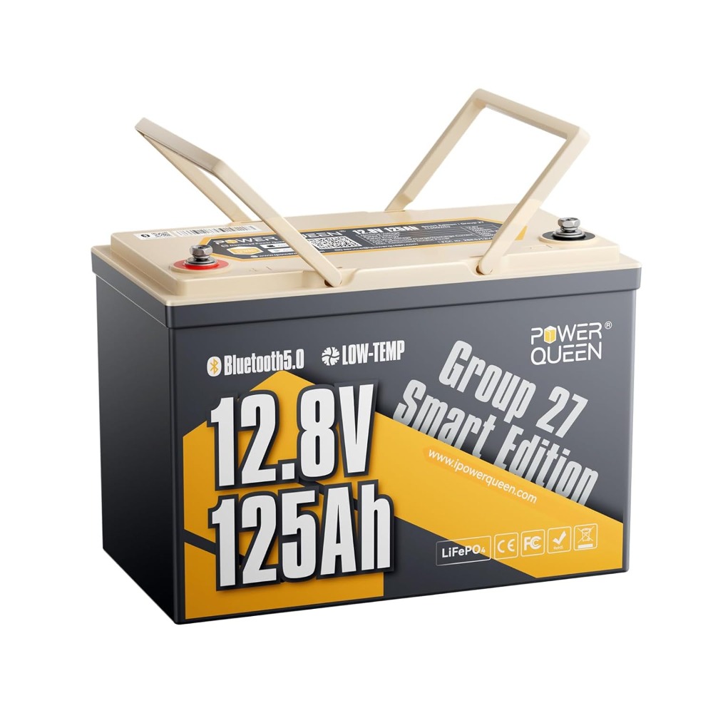 リチウムバッテリー 12V 125Ah、Bluetooth グループ 27 LiFePO4 バッテリー、低温保護機能付き、最大エネルギー 1600Wh。 15000、カスタマイズされた