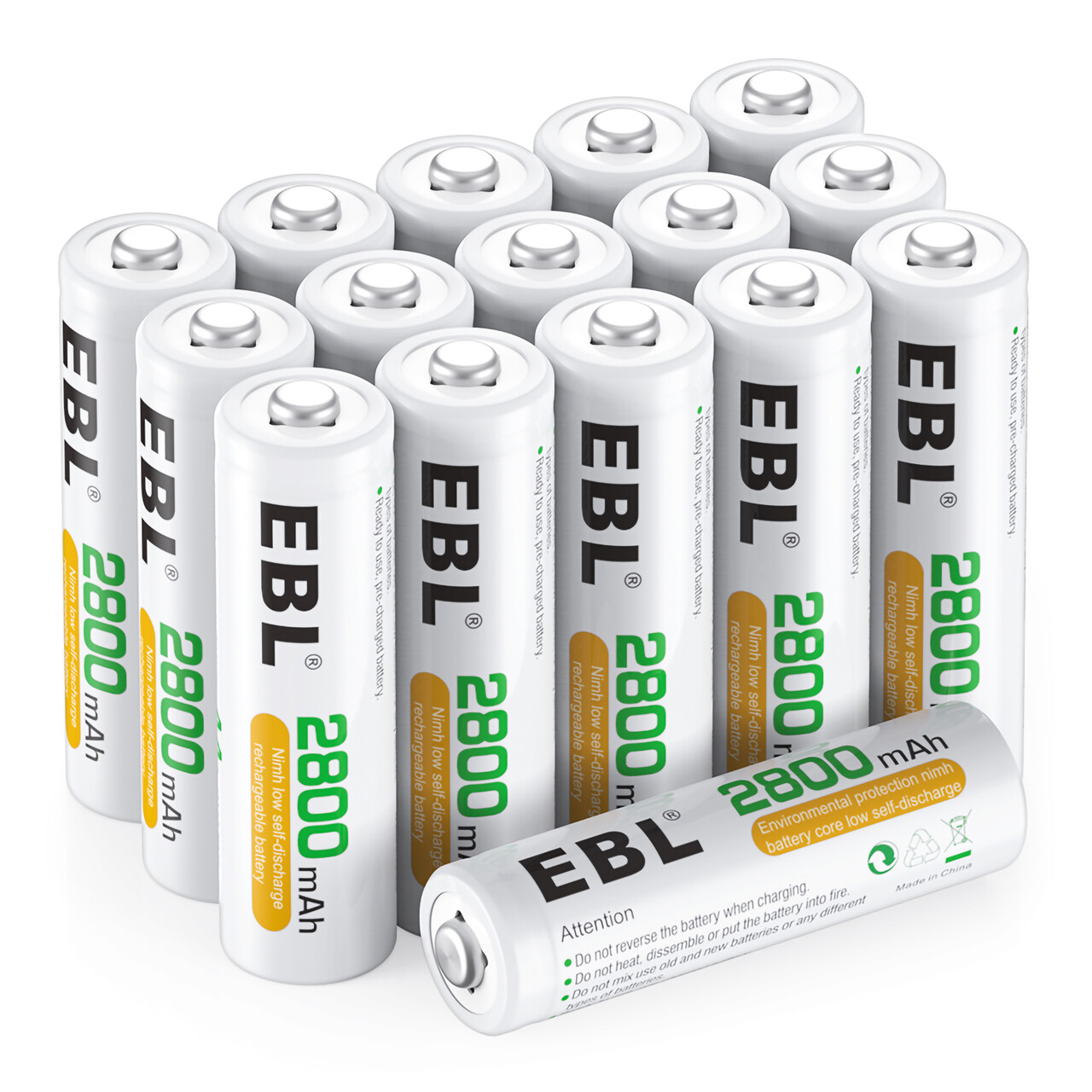 EBL AA ニッケル水素充電式電池 AA 1.2V 2800mAh バッテリーデジタルカメラ懐中電灯、電気玩具、マウス用