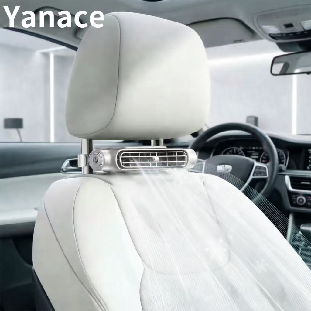 Yanace 12V カーシートファンヘッドレスト冷却送風機 USB 強力なユニバーサル夏アーティファクト乗客クールコンディショナーアクセサリー