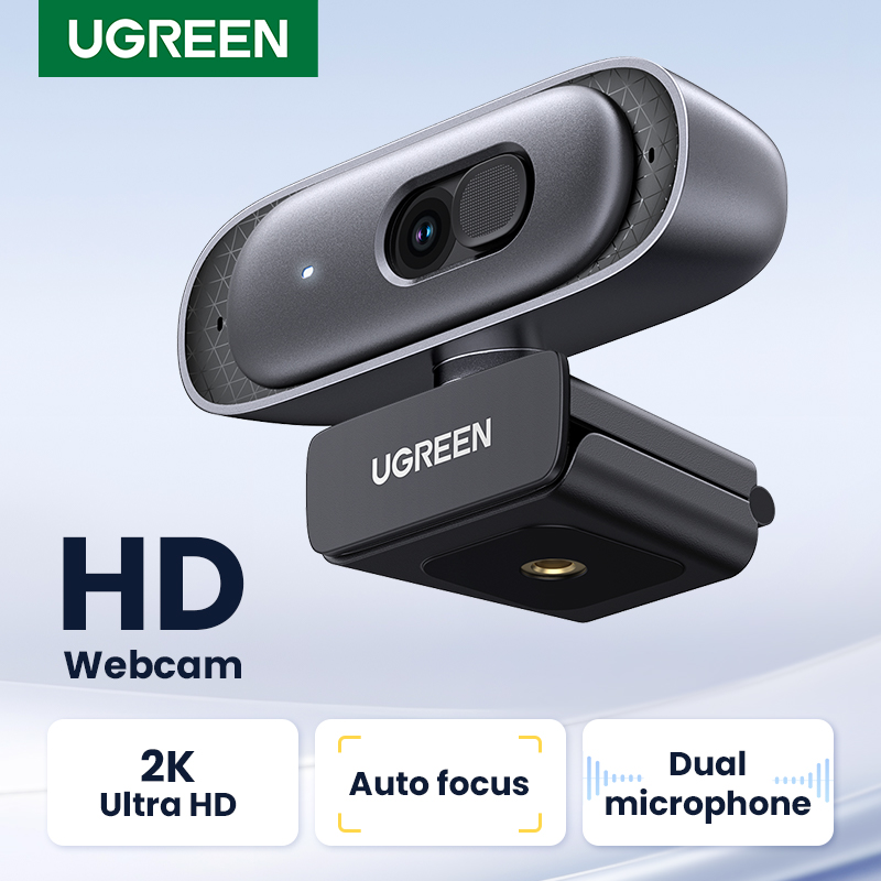 UGREEN USBウェブカメラ 2K HD ミニウェブカメラ ノートパソコン用ウェブカメラ デュアルマイク搭載 YouTube Zoomビデオ通話対応 2K USBウェブカメラ