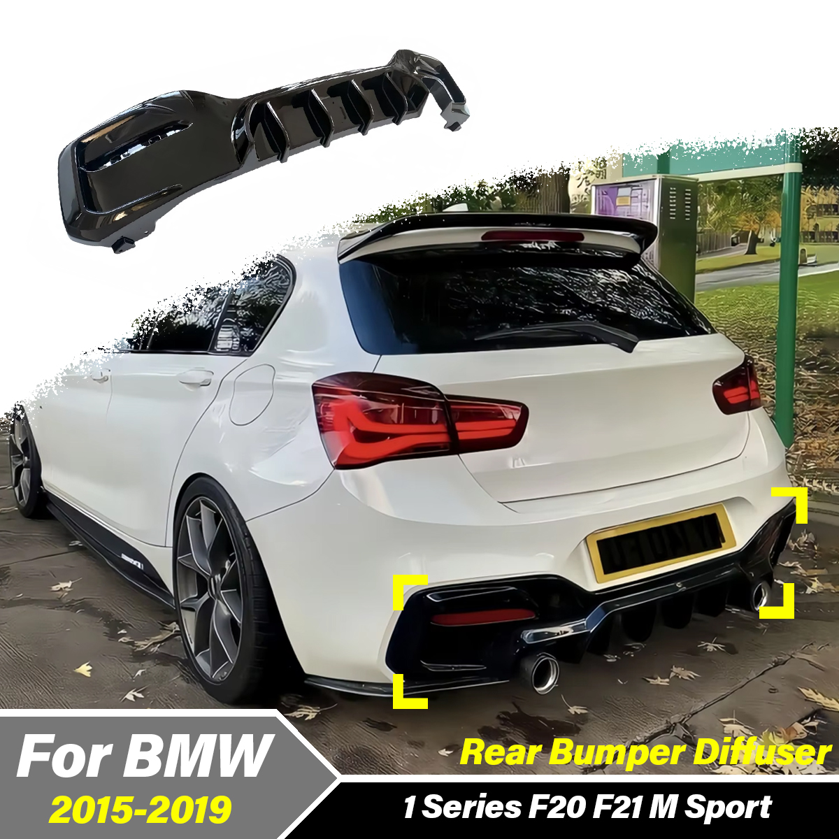 For BMW 1 Series M Sport F20 F21 2015 2016 2017 2018 2019 MP Style Automobile Rear Bumper Spoiler Lip Exterior Accessories Kit