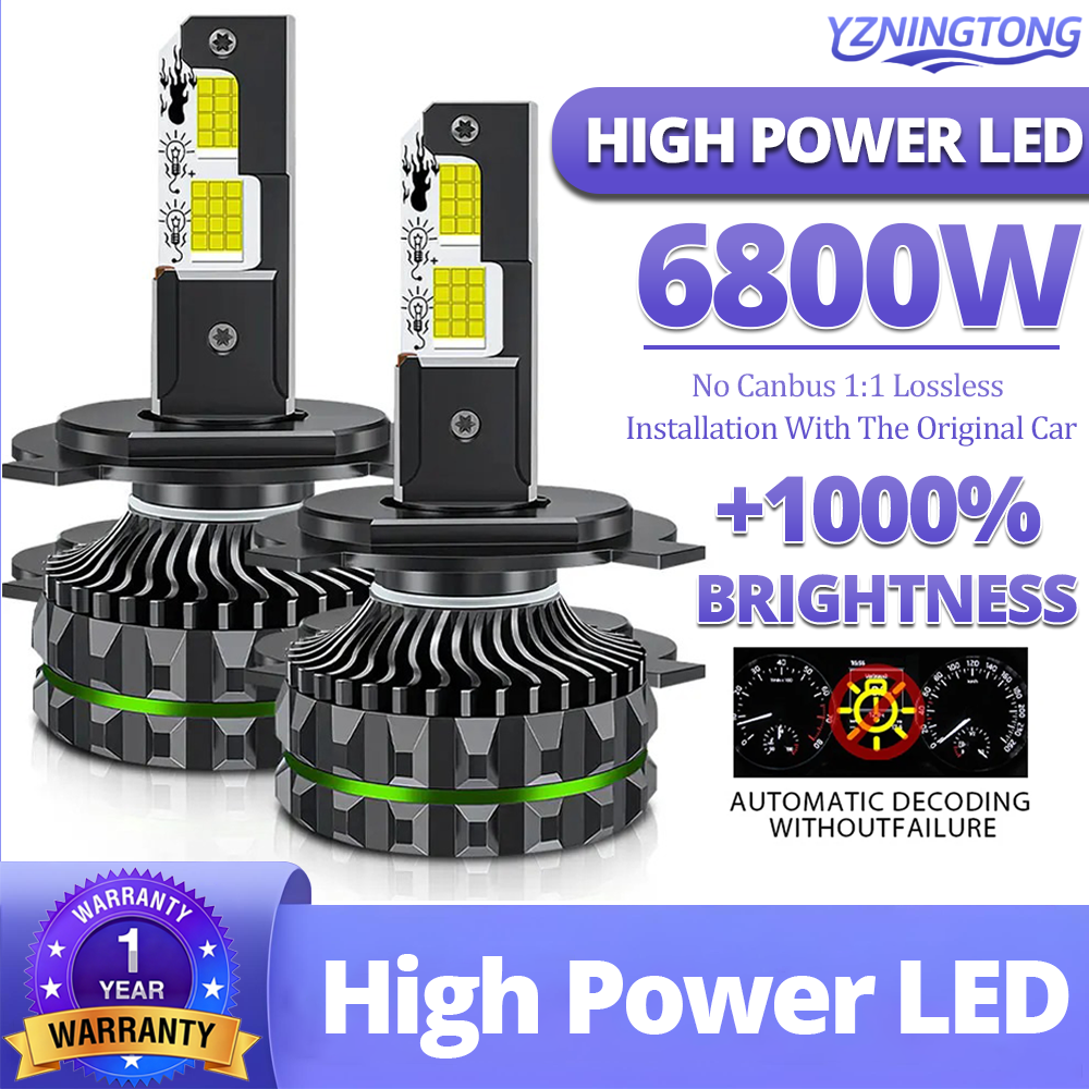 ハイパワー H7 LED ライト車 6800 ワット自動車 H1 ヘッドライト 9005 HB3 9006 HB4 9012 HIR2 H4 LED ヘッドランプオートバイ 12 V 24 V