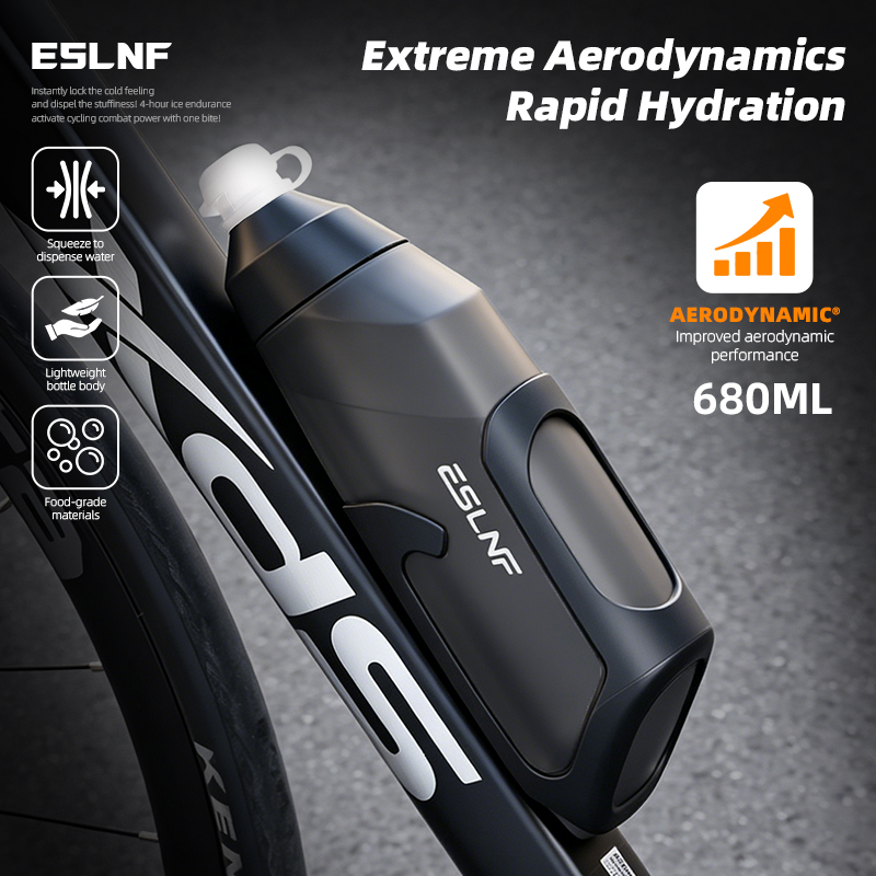 ESLNF 空力ウォーターボトルセット 680 ミリリットル大容量食品グレード PP5 ボトル超軽量カーボンボトルケージバイクアクセサリー