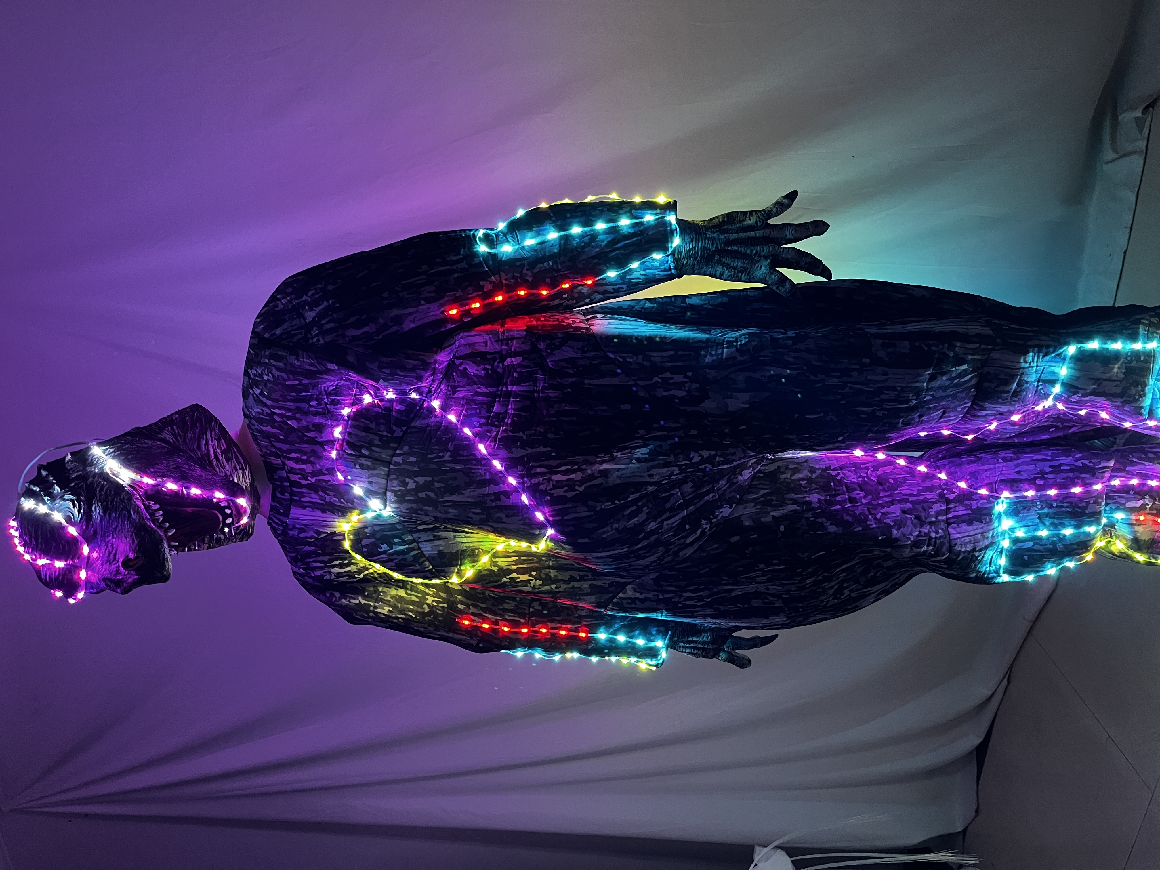 LEDグローモンスターフルボディコスチューム没入型蛍光ステージパフォーマンス衣装ハロウィーンやカーニバルパーティーに最適