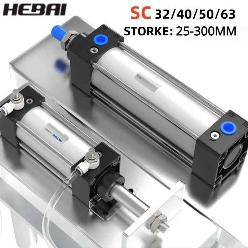 HEBAI SC 標準空気圧シリンダ SC 32/40/50/63 ミリメートルボア複動 50/75/100/125/150/175/200/250/300 ミリメートルストローク