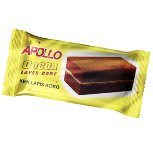 Apollo Cocoa Cake 18g Made in Malaysia Halal-certified boxed Cocoa filling Suitable for retail and export International bulk purchases