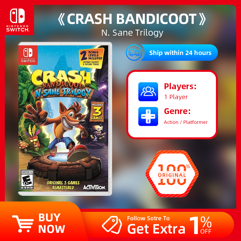 Nintendo Switch ゲーム セール - クラッシュ バンディクー N. セイン トリロジー - ゲームの物理カートリッジ
