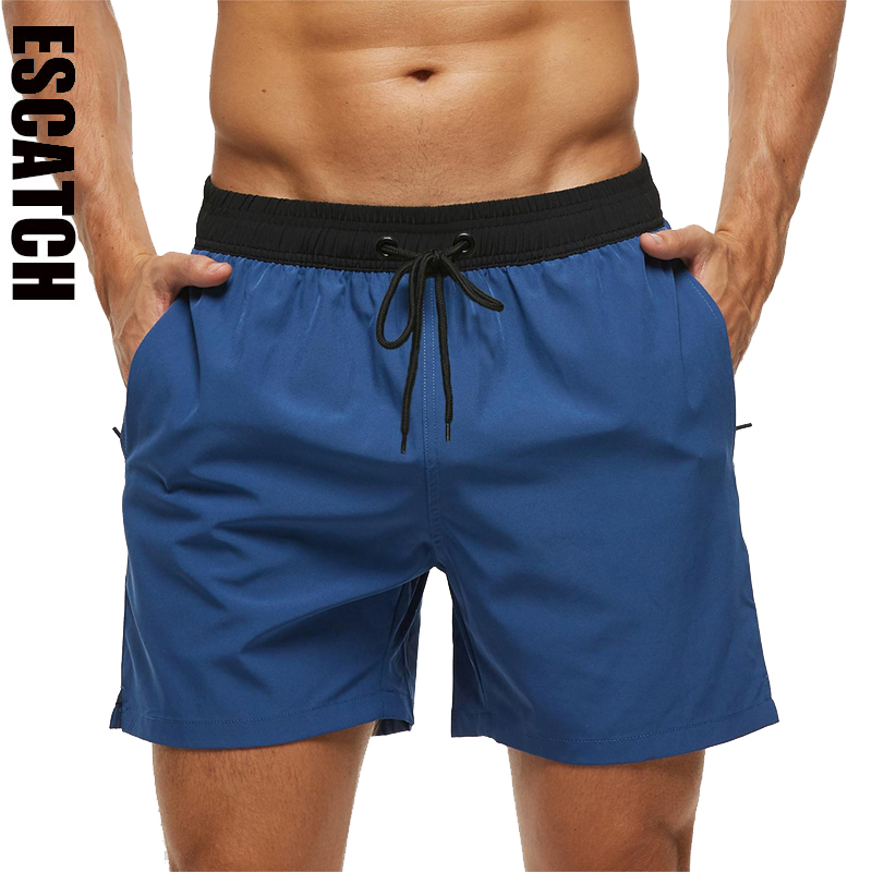 Escatch ブランド夏水泳パンツメンズファッションスポーツ通気性弾性ウエストメッシュライナーポケット付きバミューダ Masculina ショーツ