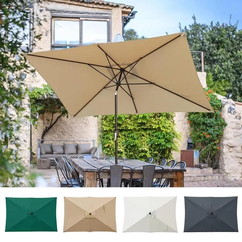 Umbrella Replacement Canopy 6.6x10ft Patio Umbrella Replacement Canopy Heavy Duty Cantilever Parasol Top For Deck Backyard &
