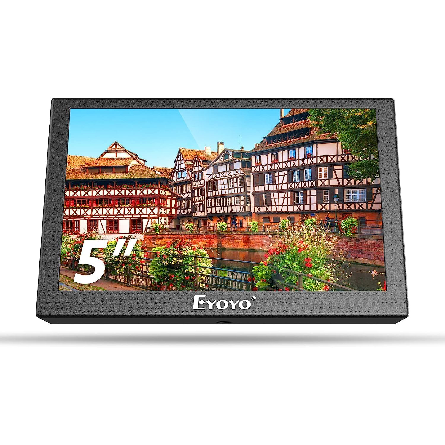 Eyoyo 5-inch Mini LCD Monitor HD 800x480 TFT Screen Panel,140° Wide Angle, Built-in Speaker, Metal Housing, Small External Monitor 1/4 Screw Hole with HDMI/VGA/AV Video Input for Car Rearview PC DVD D