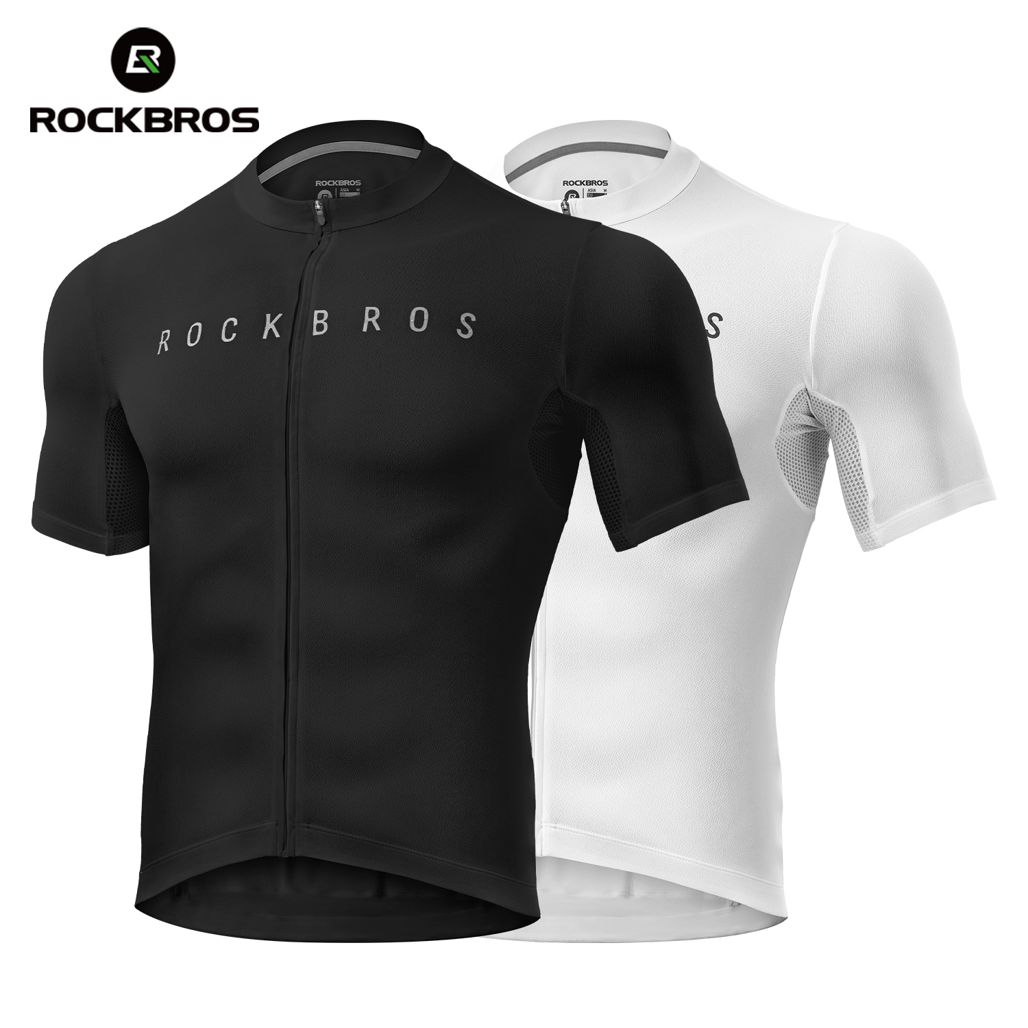 Rockbros クイックドライ半袖スポーツ Tシャツジムジャージフィットネスシャツ通気性スポーツウェアサイクリングシャツ
