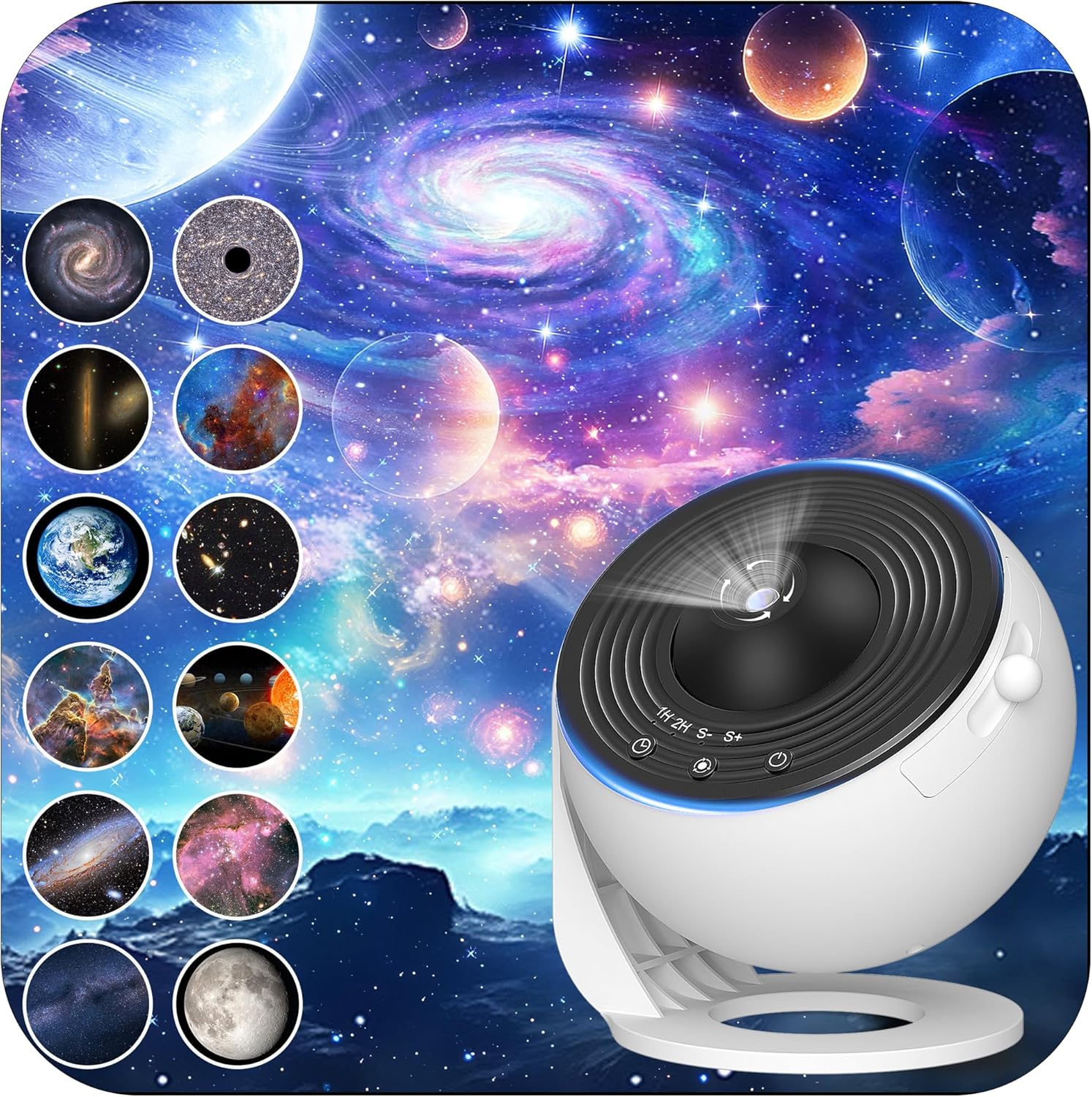 寝室用銀河プロジェクター、HD画像スタープロジェクター、調節可能な銀河ライトノブ、フィルムディスク13枚、Ki用プラネタリウムプロジェクター