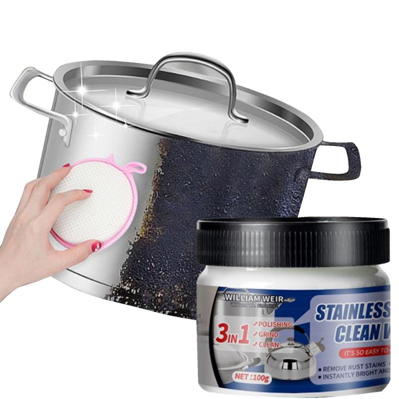 100g ステンレス鋼用クリーニングワックス、錆防止・錆除去洗浄剤、キッチン用クリーニングペースト、金属研磨ペースト