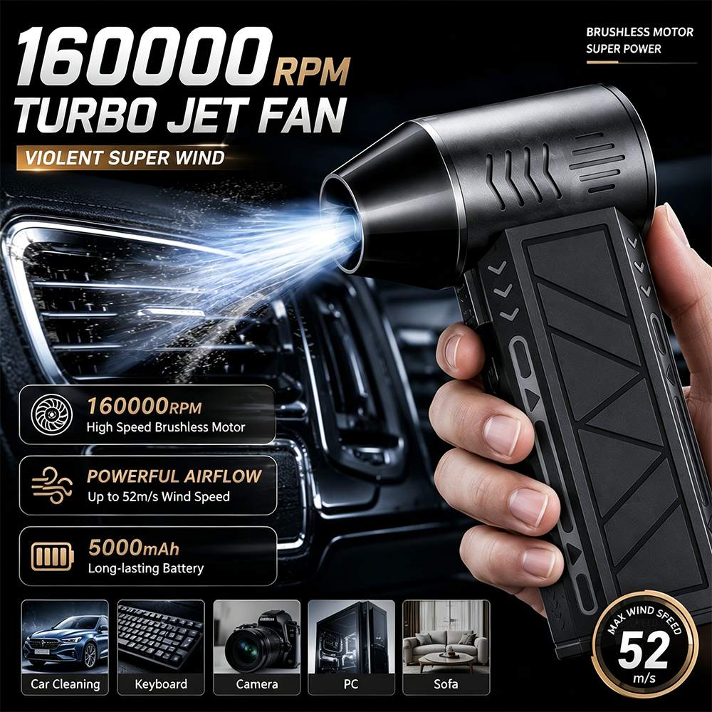 ターボファン 160000RPM ハイパワージェットファンエアダスターモーター可変速ダストブロワーブラシレスクリーンツールハンドヘルドエアミニブロワー