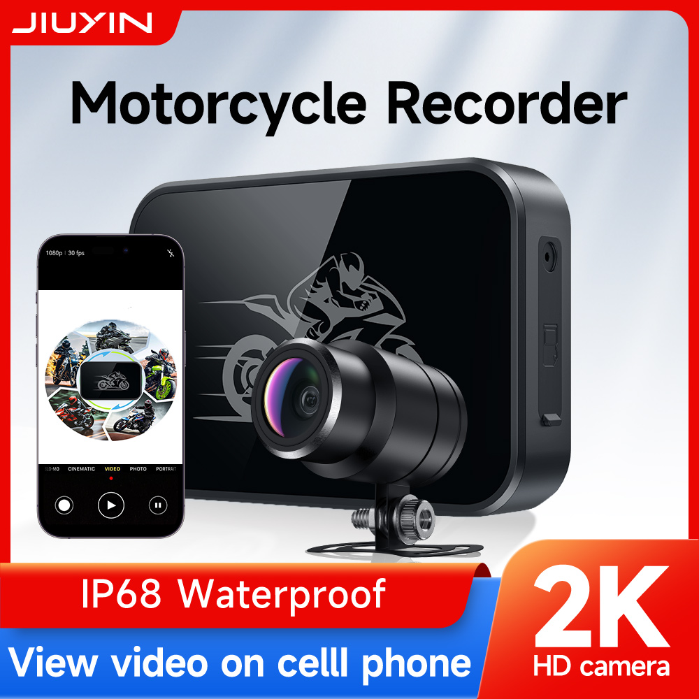 JIUYIN 2K DVR オートバイデュアルスマート接続アクションカメラレコーダー WiFi モバイルで表示防水オートバイダッシュカム