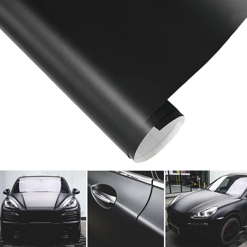プレミアムマットブラックビニールカーラップロールフィルムステッカー車両デカールボディトリムオートバイ自動車装飾フィルム気泡フリー