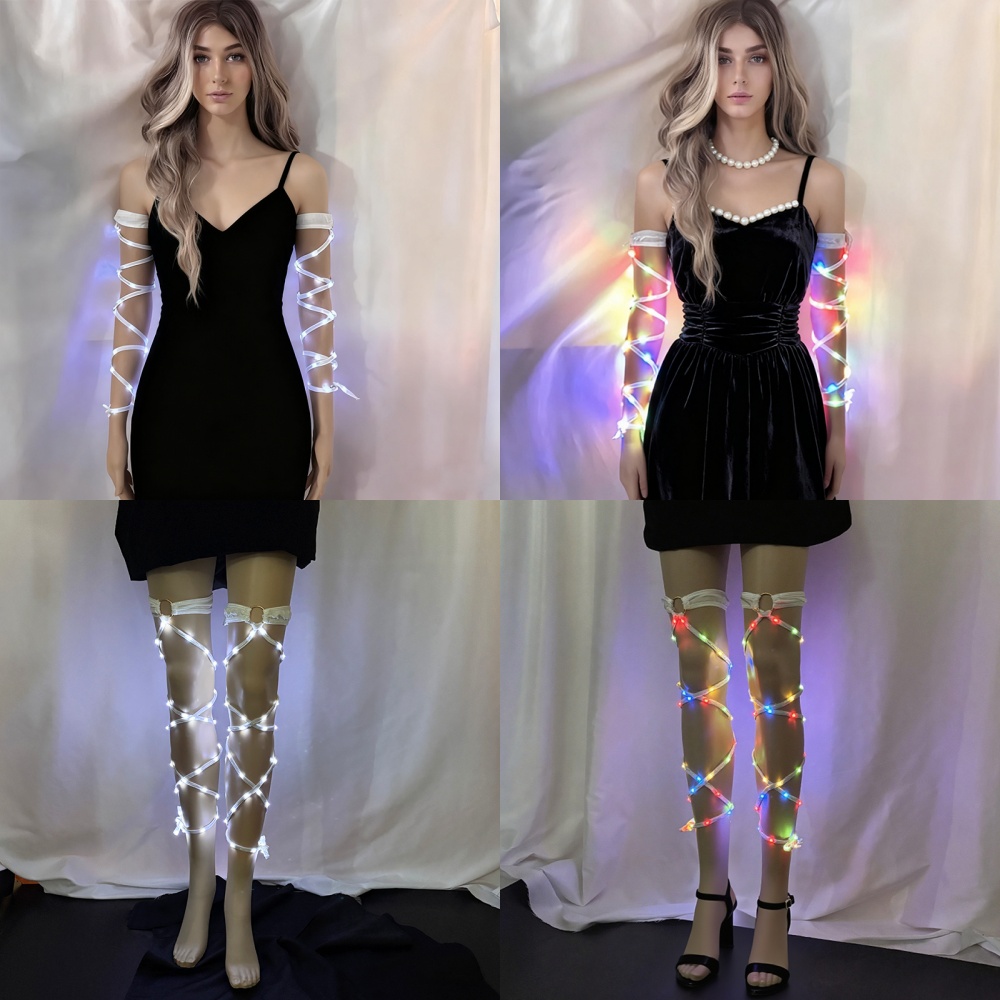 セクシーな LED 脚ストラップ女性靴下 LED 腕ストラップバークラブダンス摩耗用品点滅ストラップポールダンスパフォーマンスアクセサリー