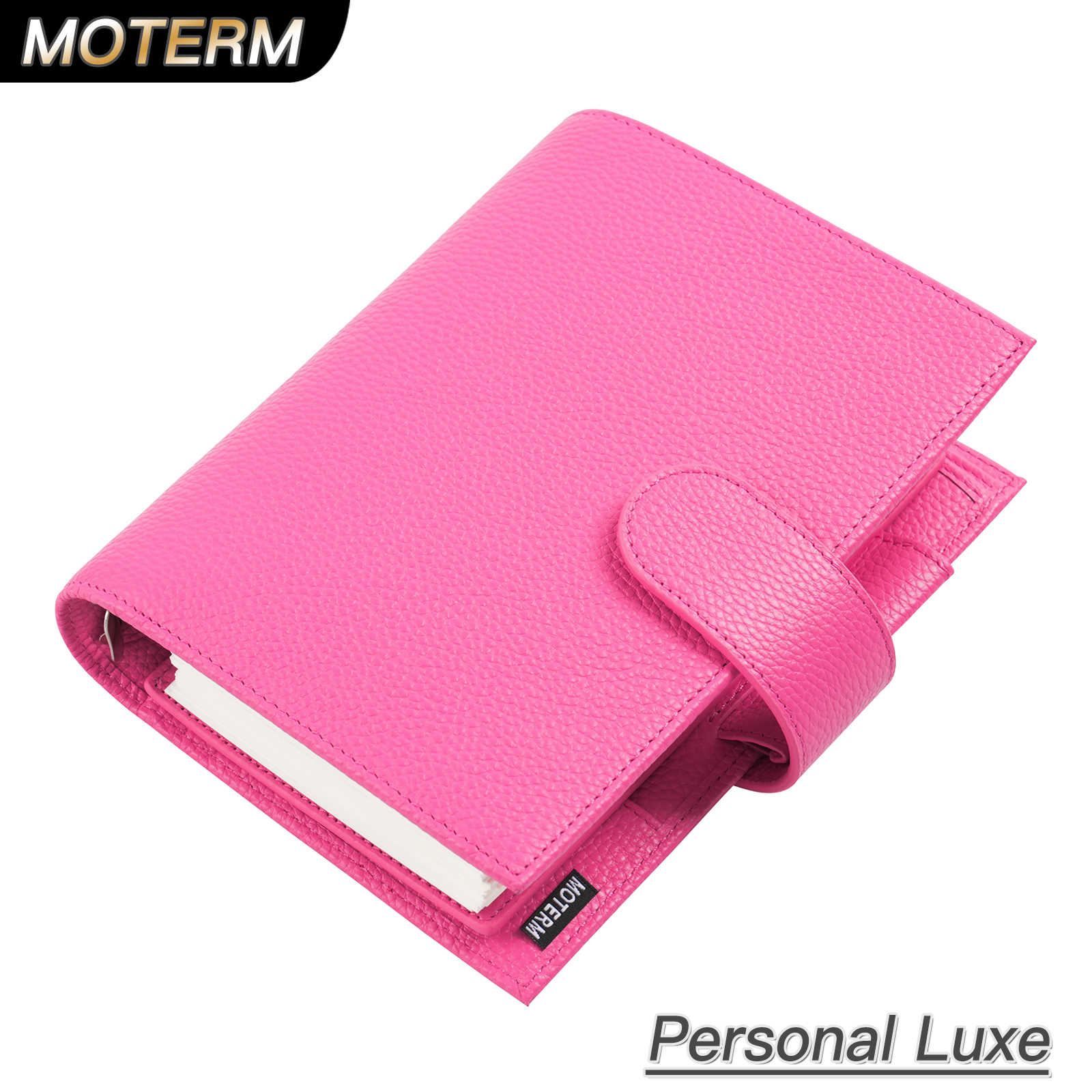 Moterm Luxe 2.0 パーソナルサイズプランナー 30mmリングバインダー付き 本革ペブルドグレインノートダイアリーアジェンダオーガナイザー