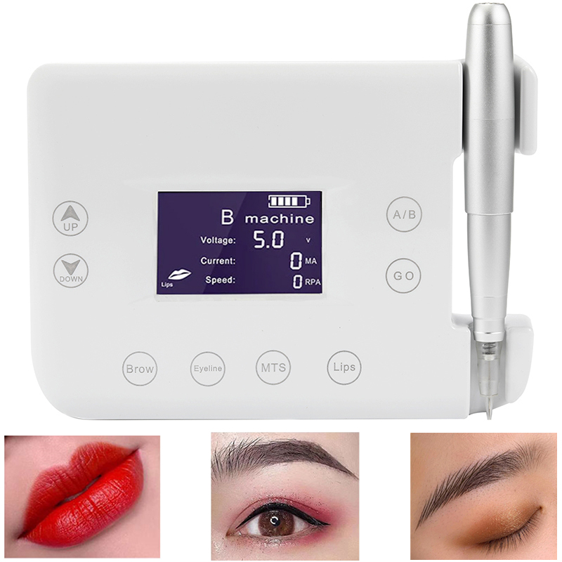 プロフェッショナルワイヤレスアートメイクマシンロータリータトゥー PMU ペン Microblading 眉毛アイライナーリップボディアート用品