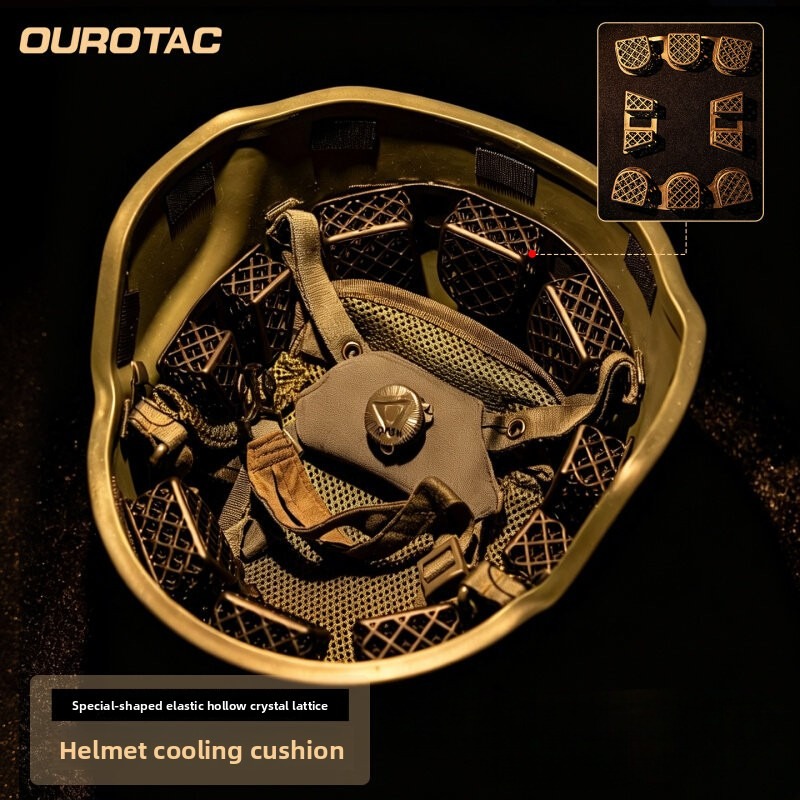 OuroTac タクティカルヘルメット冷却パッド、クッションパッド、多機能ポリマーハニカムライナーパッド、通気性と取り外し可能