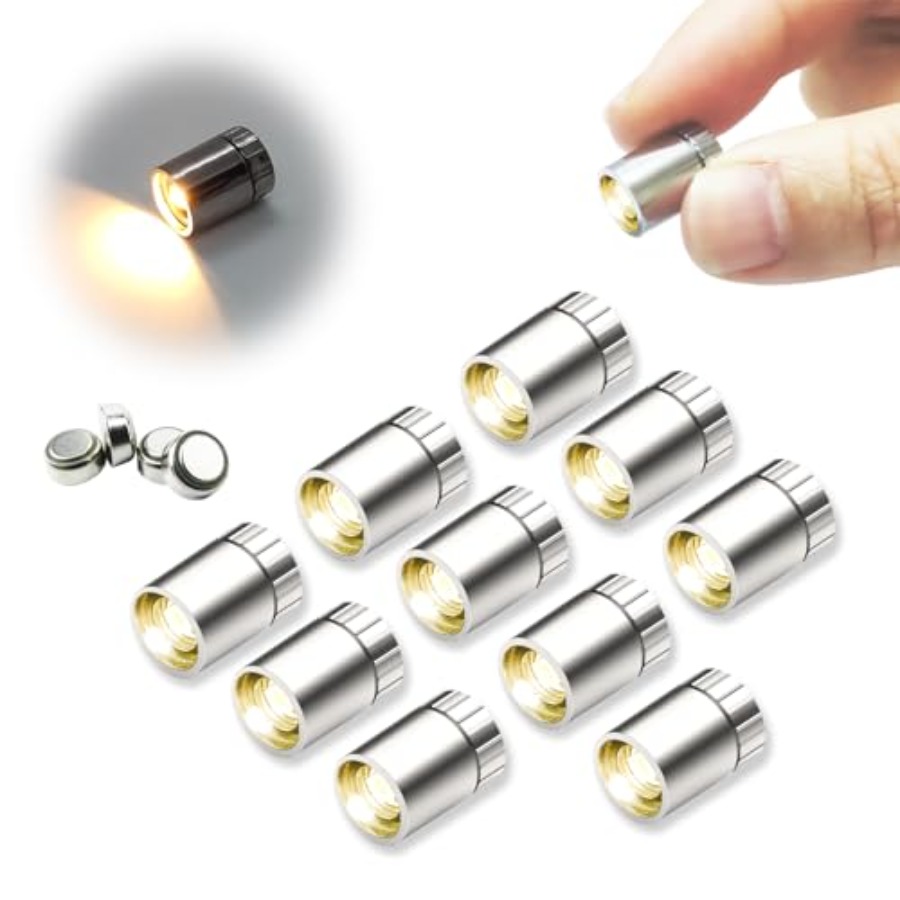 10個のミニチュアLEDライト、ハンドクラフト/DIY用の小さなライト、ミニチュアライトのバッテリー電力、ドールハウスライト、To用ミニライト