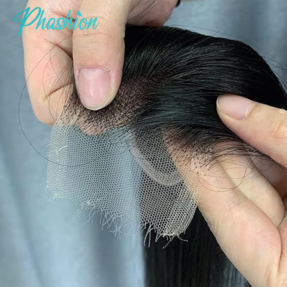 Phashion 4x6 2X6 リアル HD レースのみ深い分け目ストレートヘア超薄型スイスレース閉鎖小さなノット 100% 人毛販売中