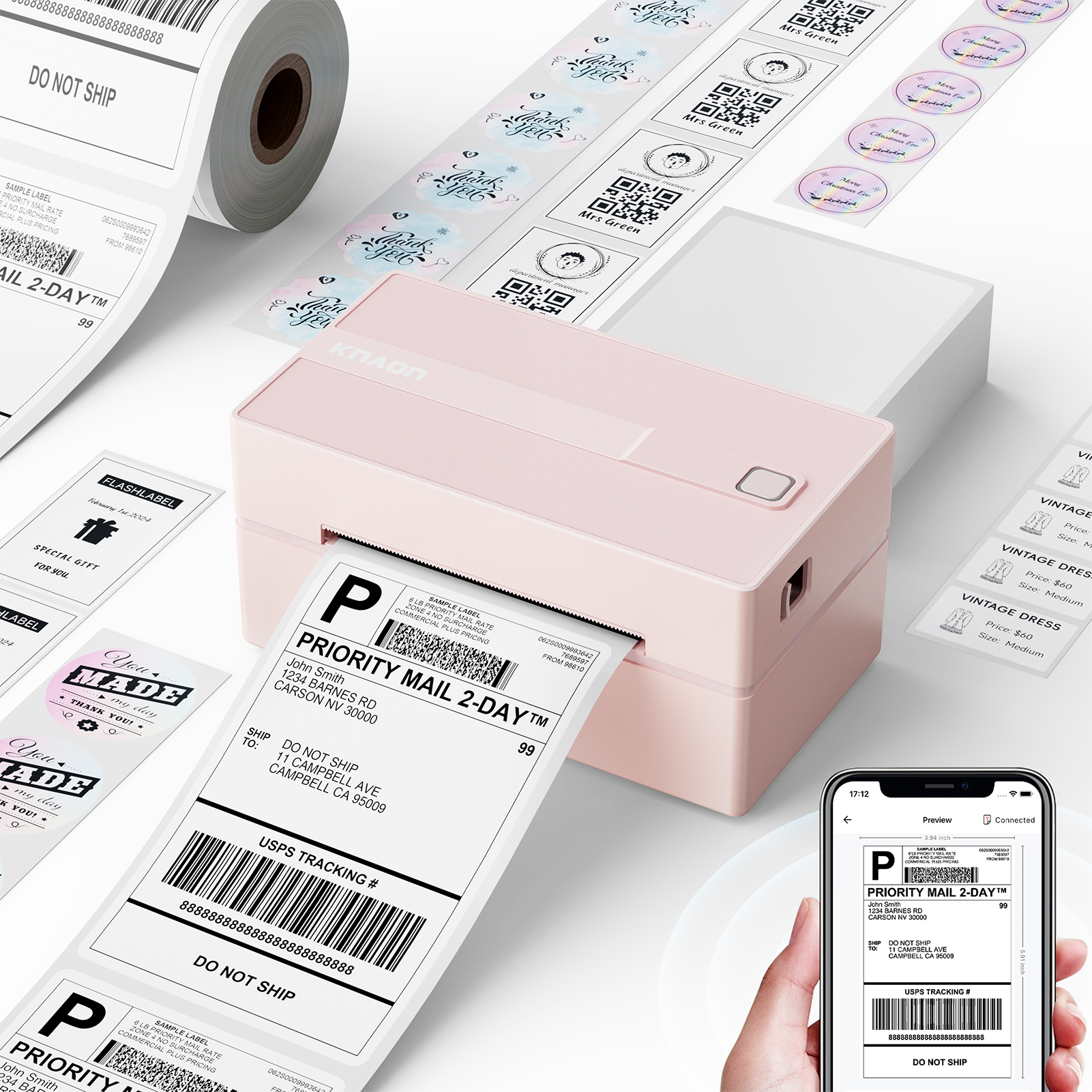感熱ラベルプリンター - 中小企業、家庭用 4x6 配送ラベルプリンター - Android、iPhone、Windows と互換性あり