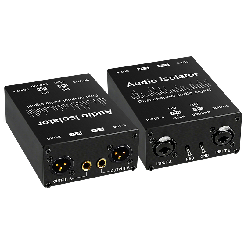2 チャンネル XLR オーディオ アイソレーター ノイズ リダクション フィルター 電流ノイズを除去 6.5 XLR ミキサー オーディオ アイソレーター デュアル チャンネル 6.5 XLR