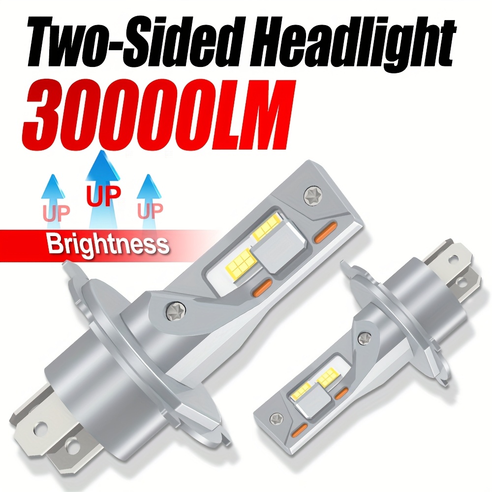 2 個 LED 車のヘッドライト 30000LM ブライトホワイト 6000K H1 H7 H11 900 9006 H4 互換性 12-24V プラグ