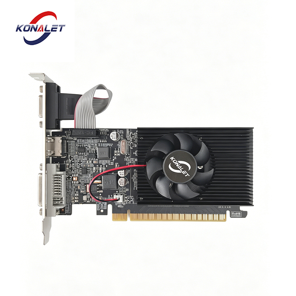 KONALET GT210 1GB Graphics Card HDMI VGA DVI Low Profile GPU for Desktop PC Office Video Dual Display