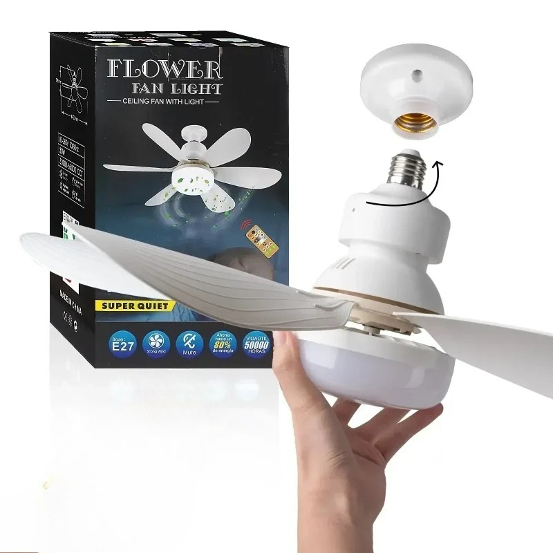LED 30W シーリングファンライト E27 調光用リモコン付き リビングルーム研究家庭用に最適 85-265V 선풍기