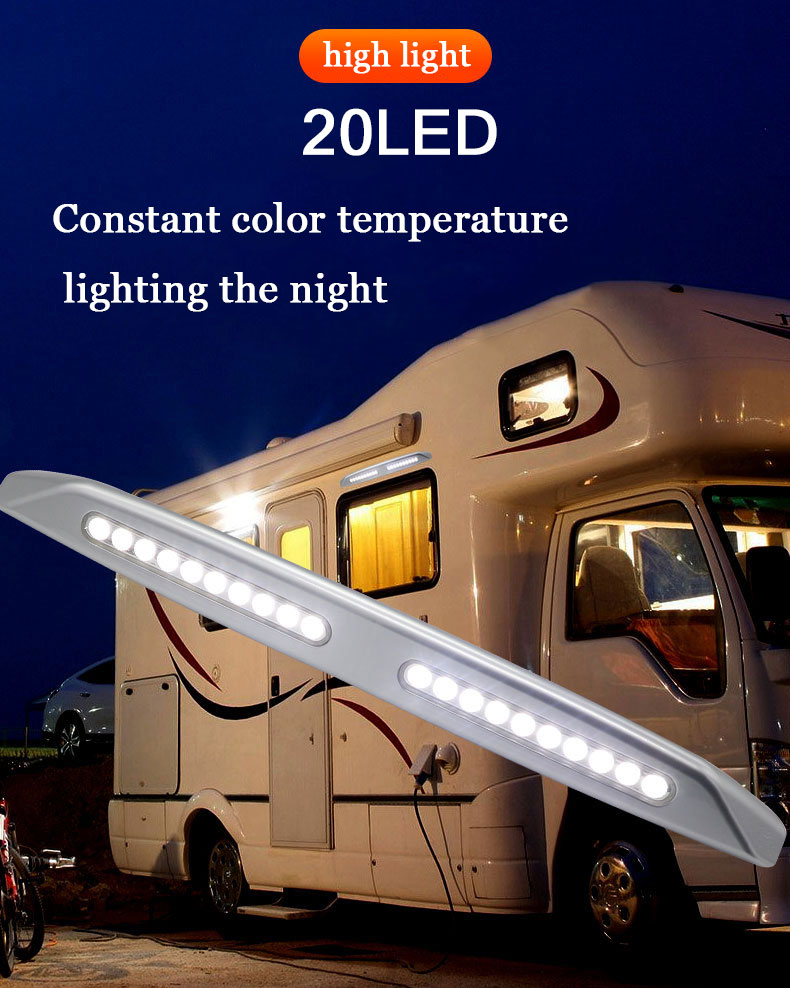 20 LED RV オーニングライトキャンピングカートレーラーマリンバン外装 12V 防水キャンプランプ放射線なしキャラバンアクセサリー