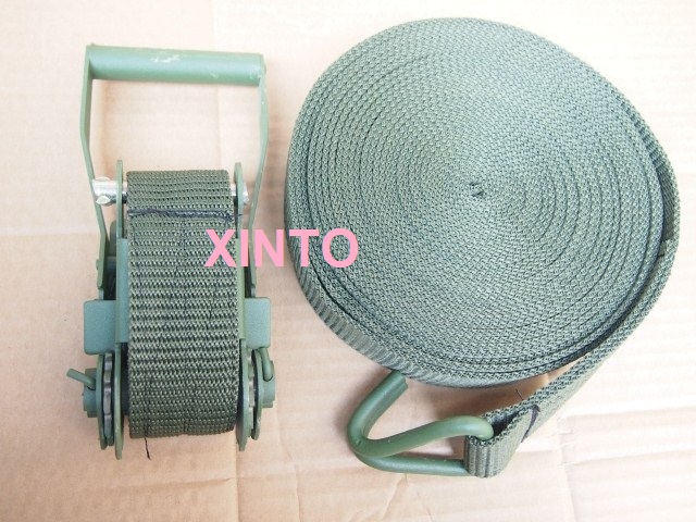 5TX6M---8M 軍事品質、ラチェットタイダウン貨物ラッシング配送パッケージストラップ車の自動車トラック出荷ベルトアセンブリスリング