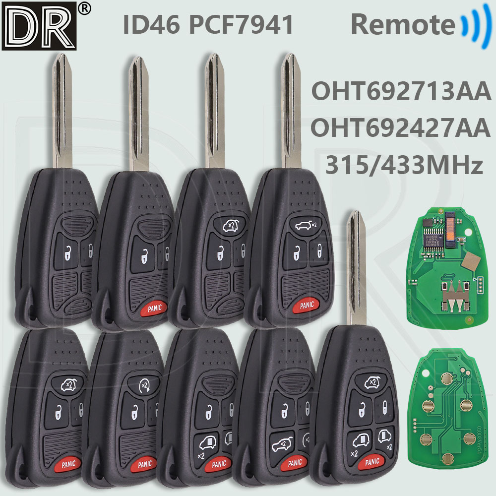 DR M3N5WY72XX ID46 PCF7941 315/433MHz 車のリモートキージープグランドチェロキーダッジクライスラータウンカントリークルーザーセブリング