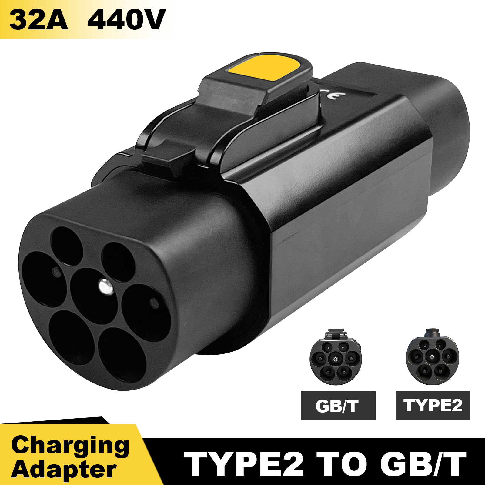EV 充電器 IEC62196 Type2 から GBT EV 充電アダプタ 32A 22KW 3P/1P 7KW デュアルホック付き中国標準中国ブランド電気