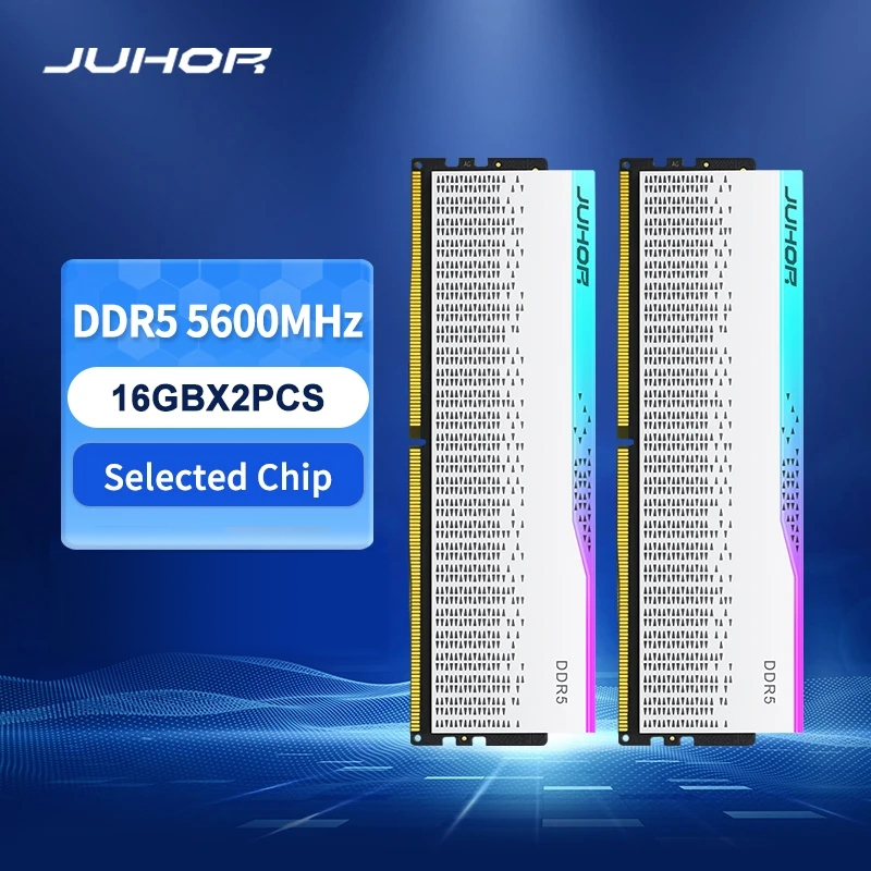 JUHOR RGB RAM DDR5 16GB×2 5600MHz デスクトップDIMMメモリ