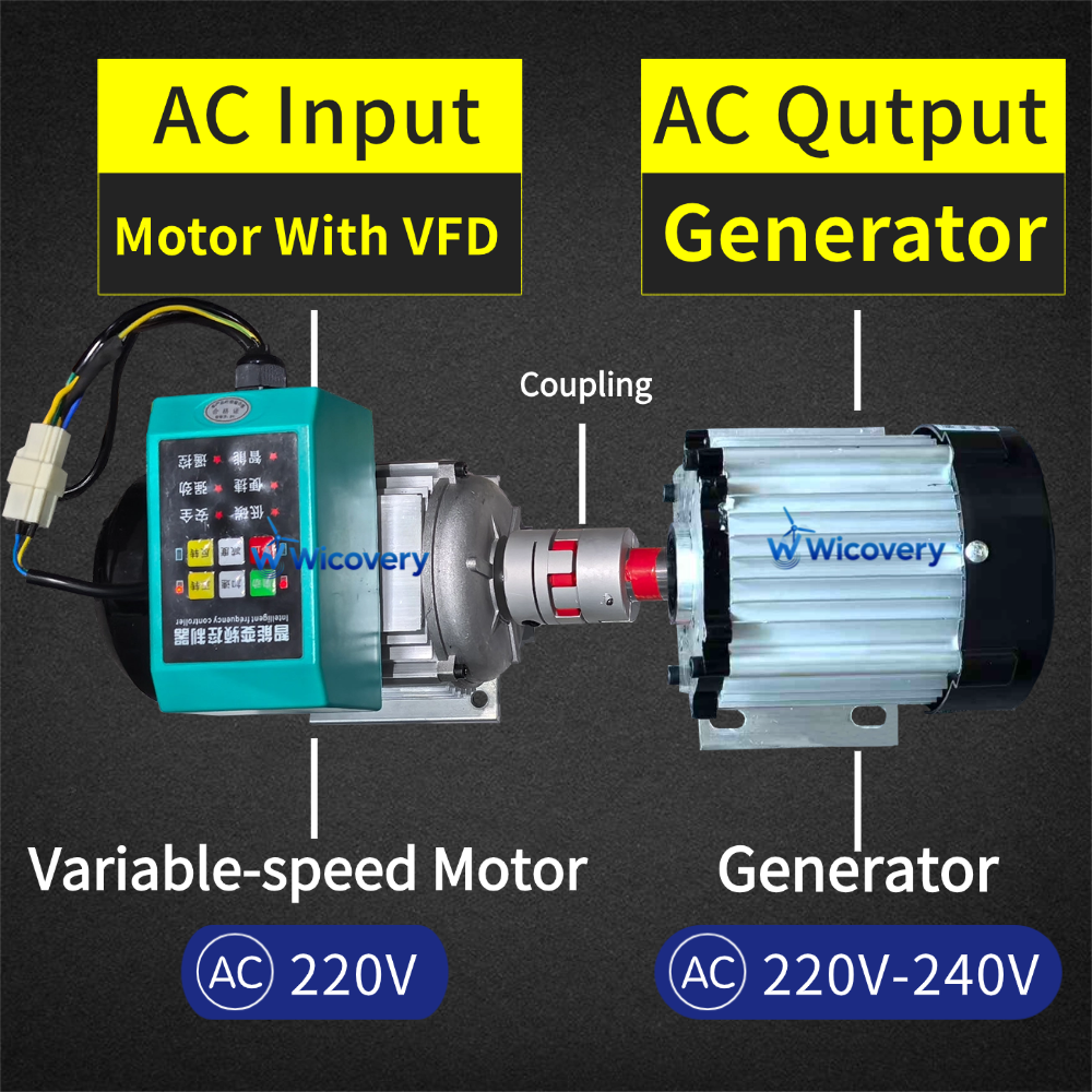 周波数およびモーターを備えた 8000W 10000W 220V 電源システム 220V AC 可変速度モーターを備えた 5000W AC 発電機