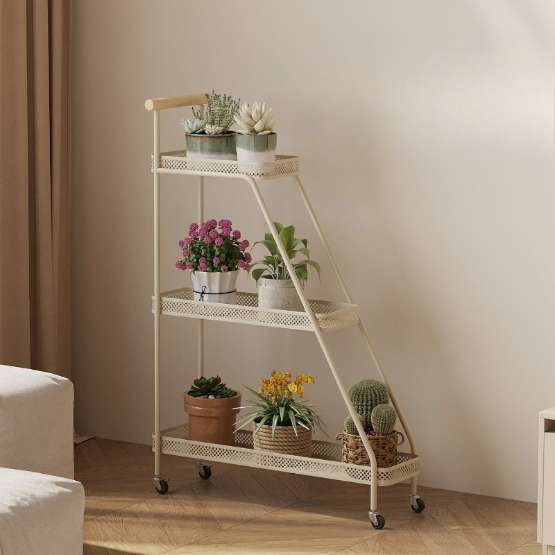 バルコニー植物ラック庭の装飾可動フラワースタンド金属収納棚植木鉢棚家庭用屋外ガーデン家具