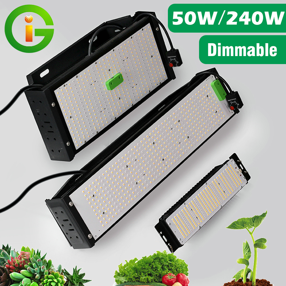 LED インテリジェント植物ランプ 50 ワット 240 ワットフルスペクトルライトフック調光スイッチ付き野菜花成長ライト